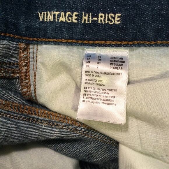 American Eagle high-rise button front denim jeans 00 - Picture 5 of 7